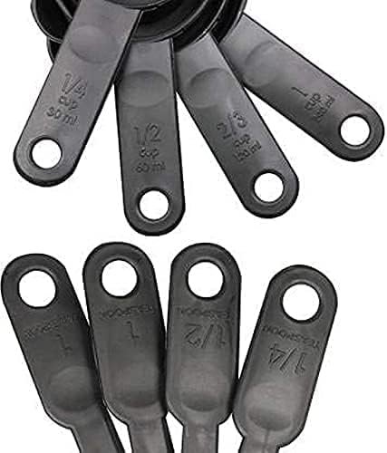 Black Measuring Spoon Set - Durable Kitchen Tool for Precise Measurements