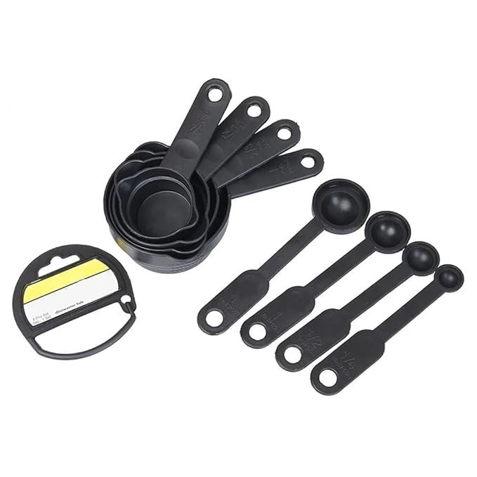 Black Measuring Spoon Set - Durable Kitchen Tool for Precise Measurements