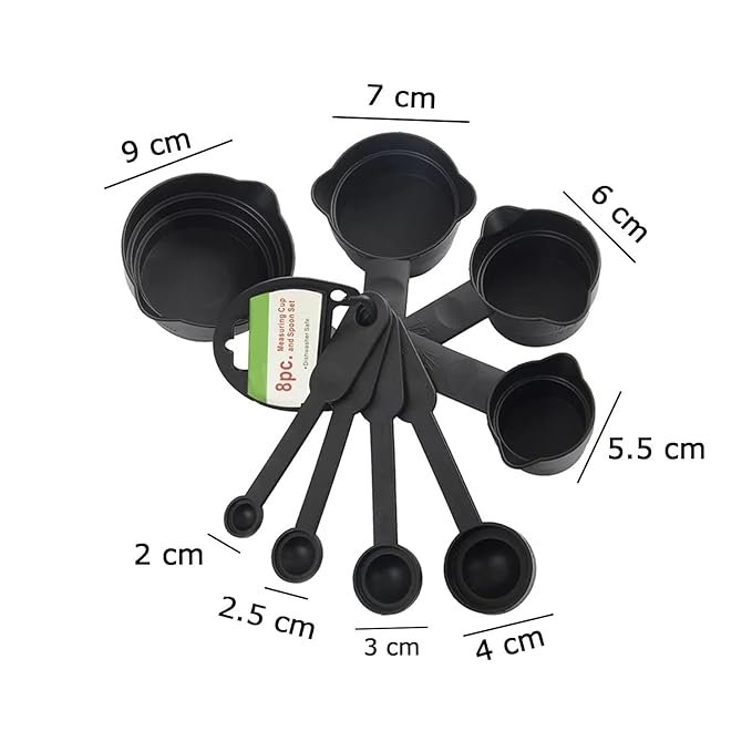 Black Measuring Spoon Set - Durable Kitchen Tool for Precise Measurements