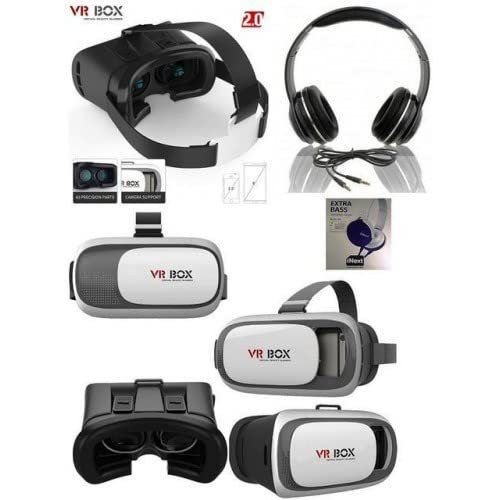 3D VR Box Virtual Reality Glasses for iPhone & Android, Adjustable Headset with HD Lens, Immersive VR Experience, Compatible with 4-6.5 inch Smartphones