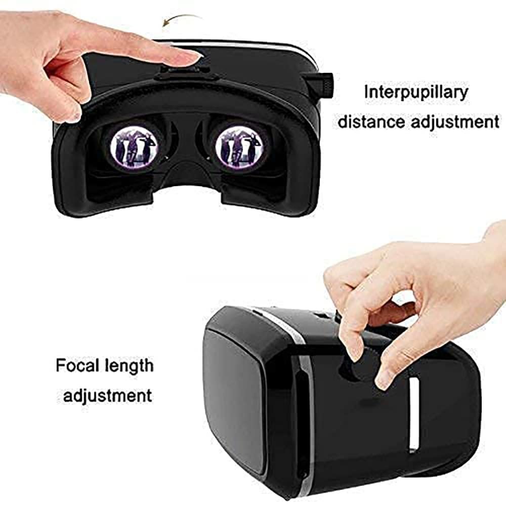 3D VR Box Virtual Reality Glasses for iPhone & Android, Adjustable Headset with HD Lens, Immersive VR Experience, Compatible with 4-6.5 inch Smartphones