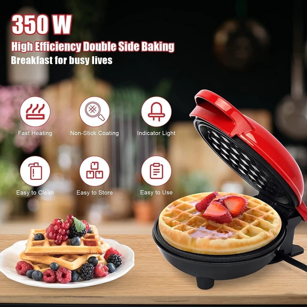 Waffle Electric Tool – Non-Stick Waffle Maker, Quick and Easy Breakfast, Adjustable Temperature Control, Compact and Portable, Perfect for Home and Kitchen Use