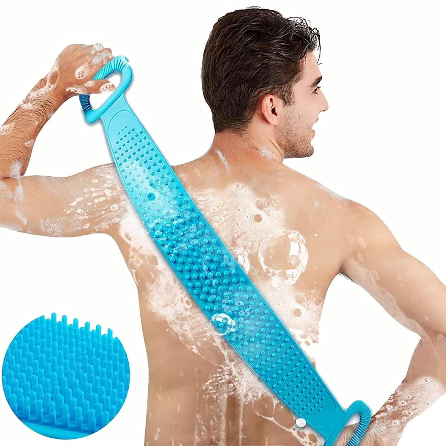 Silicone Body Scrubber Belt - Soft, Flexible, and Effective Exfoliation | Gentle Scrub for Smooth, Glowing Skin