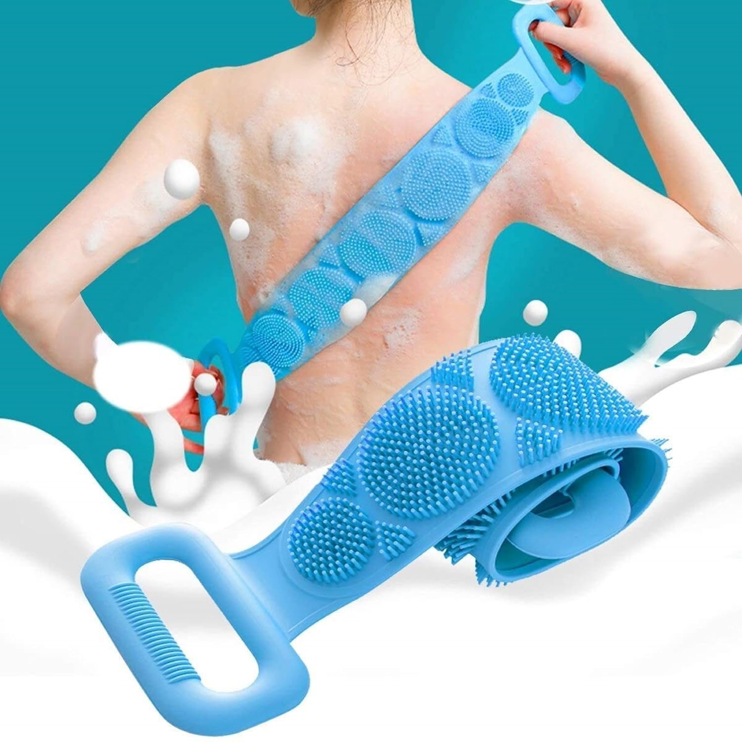 Silicone Body Scrubber Belt - Soft, Flexible, and Effective Exfoliation | Gentle Scrub for Smooth, Glowing Skin