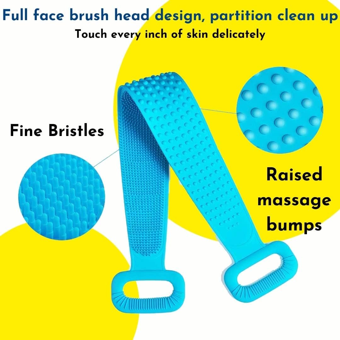 Silicone Body Scrubber Belt - Soft, Flexible, and Effective Exfoliation | Gentle Scrub for Smooth, Glowing Skin