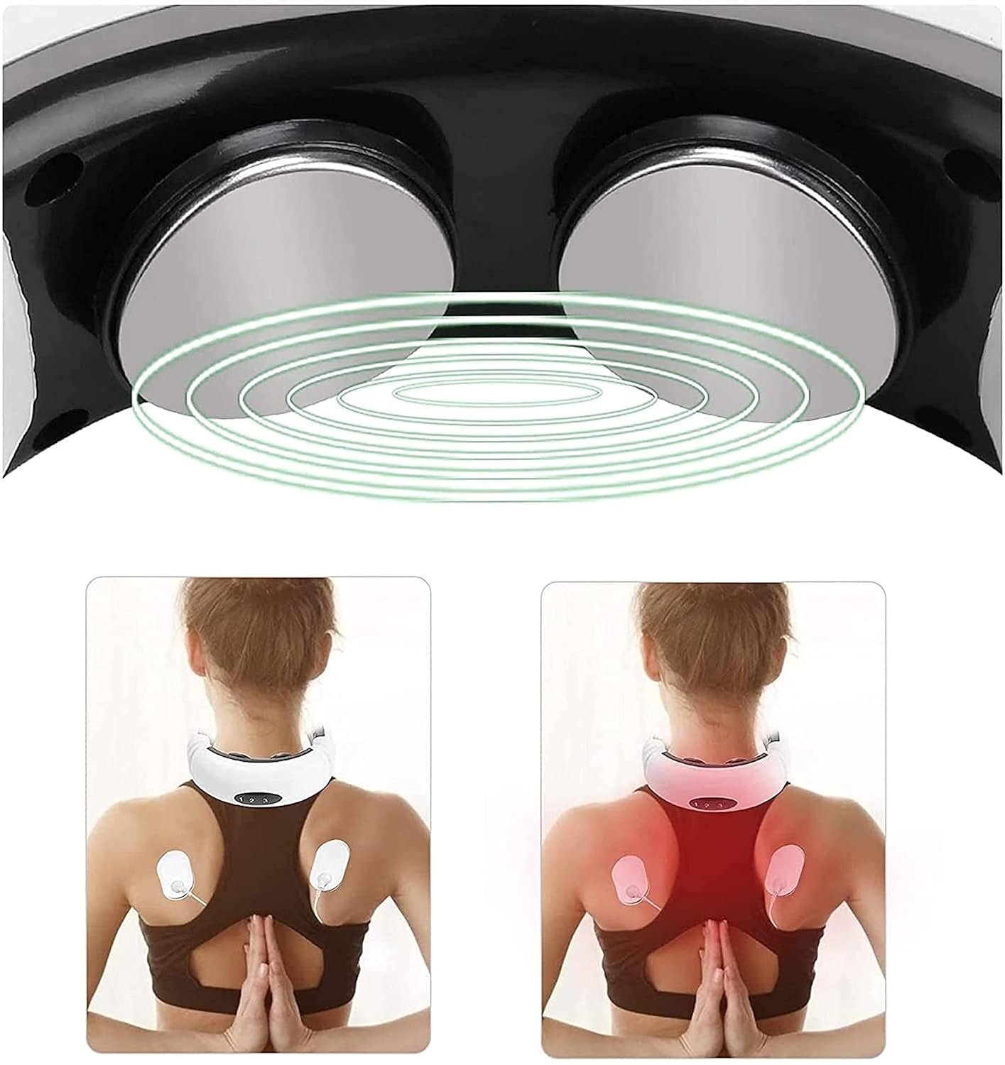 Electric Neck Massager - Rechargeable Neck and Shoulder Pain Relief Massager | Portable, Adjustable, Soothing Vibration Therapy for Stress Relief