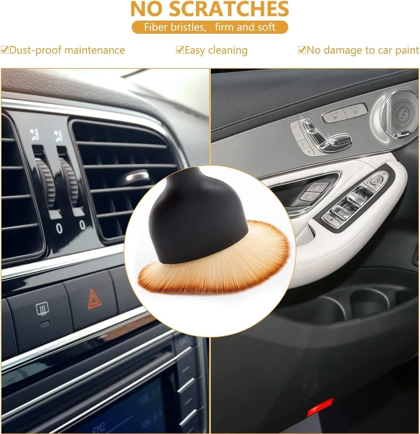 Car Cleaning Brush - Small | Compact & Efficient Detailing Brush for Interior & Exterior