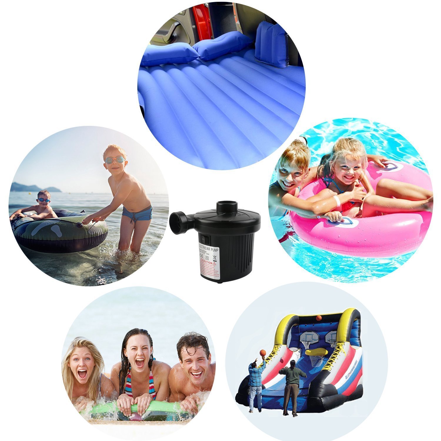 Electric Air Pump | High-Pressure Electric Inflator for Tires, Pools, Air Mattresses & More