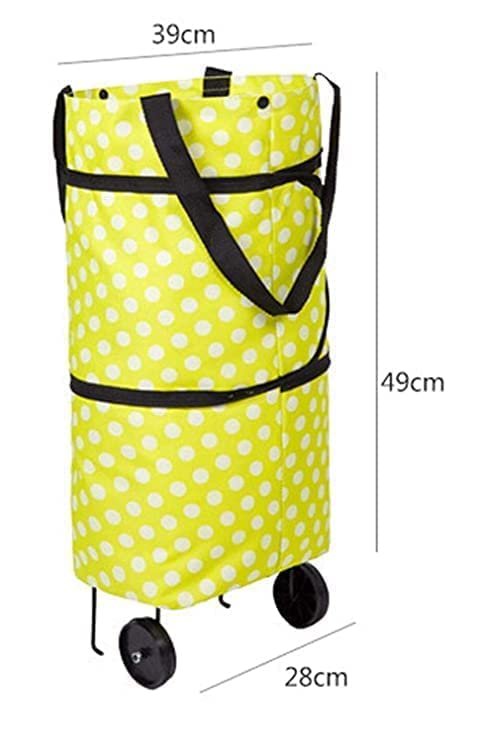 Shopping Bag and Trolley Bag with Wheels | Foldable, Lightweight Travel Bag for Groceries, Shopping & Travel | Durable & Spacious