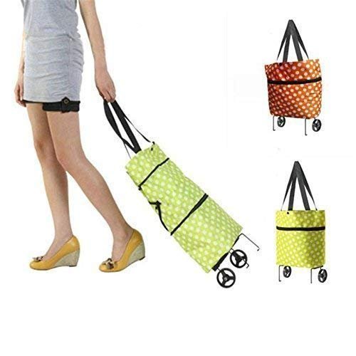 Shopping Bag and Trolley Bag with Wheels | Foldable, Lightweight Travel Bag for Groceries, Shopping & Travel | Durable & Spacious