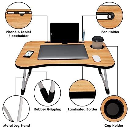 Foldable Laptop Table – Portable Adjustable Desk for Home, Office & Travel, Compact Design with Built-in Storage, Perfect for Laptops & Tablets