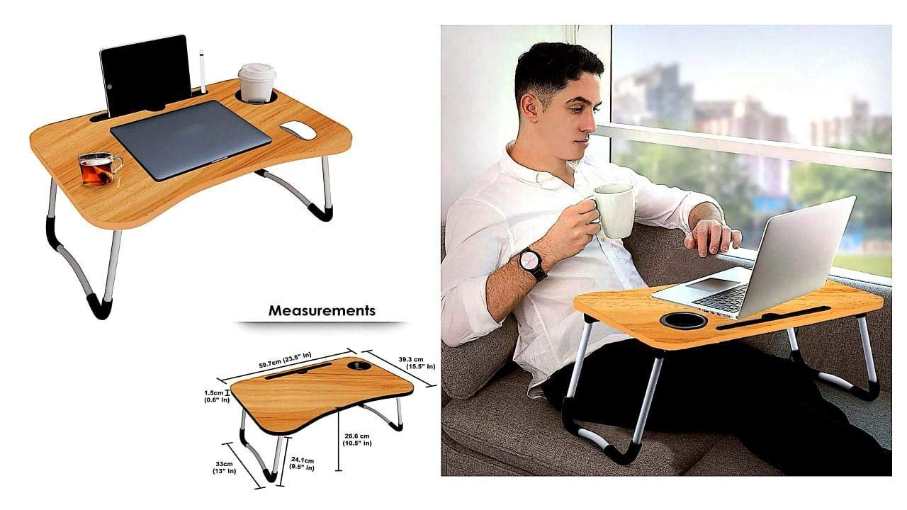 Foldable Laptop Table – Portable Adjustable Desk for Home, Office & Travel, Compact Design with Built-in Storage, Perfect for Laptops & Tablets