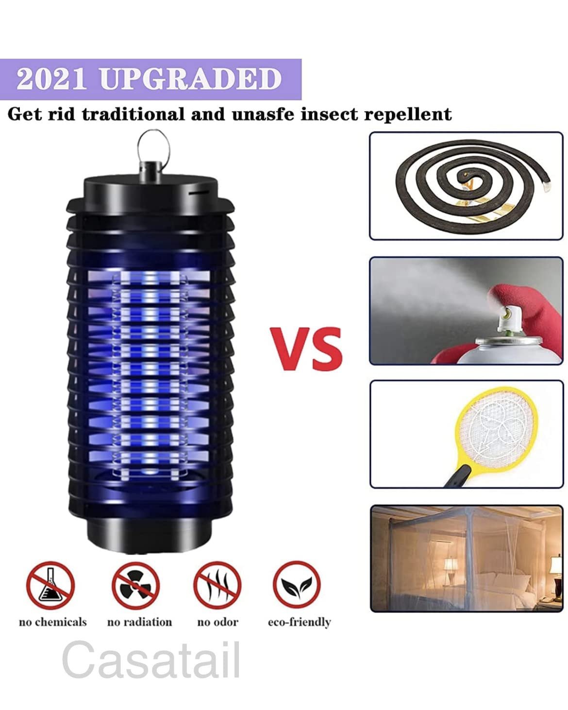 Eco-Friendly Mosquito Killer | Safe, Chemical-Free Insect Repellent for Home & Outdoors | Quiet & Effective