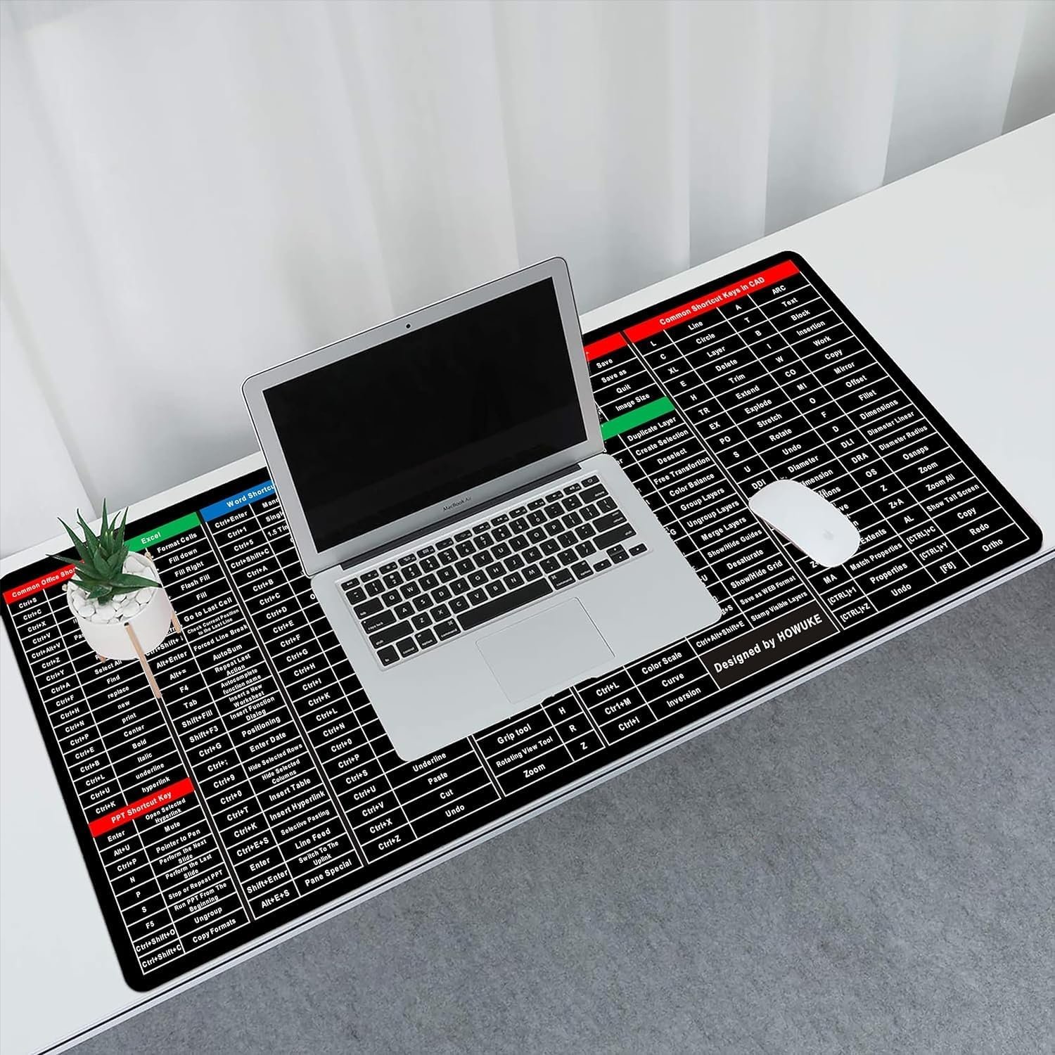 Keyboard Mat with Shortcut Key Printed Patterns – Non-Slip Desk Mat for Computer, Laptop, and Gaming – Ideal for Enhanced Productivity and Quick Access