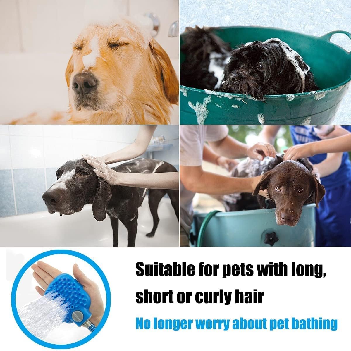 Pet Bathing Tool – Handheld Pet Shower Sprayer, Adjustable Water Pressure, Gentle Massage for Dogs and Cats, Easy Bathing for Pets