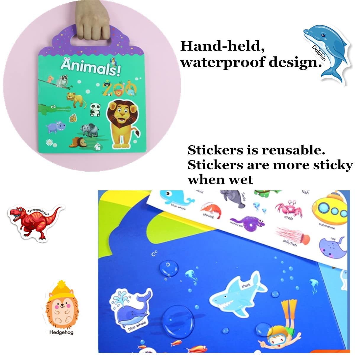 Magic Water Book – Reusable Water Drawing Book for Kids, Educational and Fun, Non-Toxic, Ideal for Learning Colors, Shapes, and Numbers