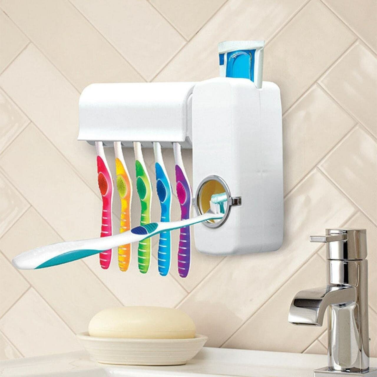 Toothpaste Dispenser - Hands-Free Automatic Dispenser for Easy & Hygienic Use | Wall-Mounted Design for Bathrooms