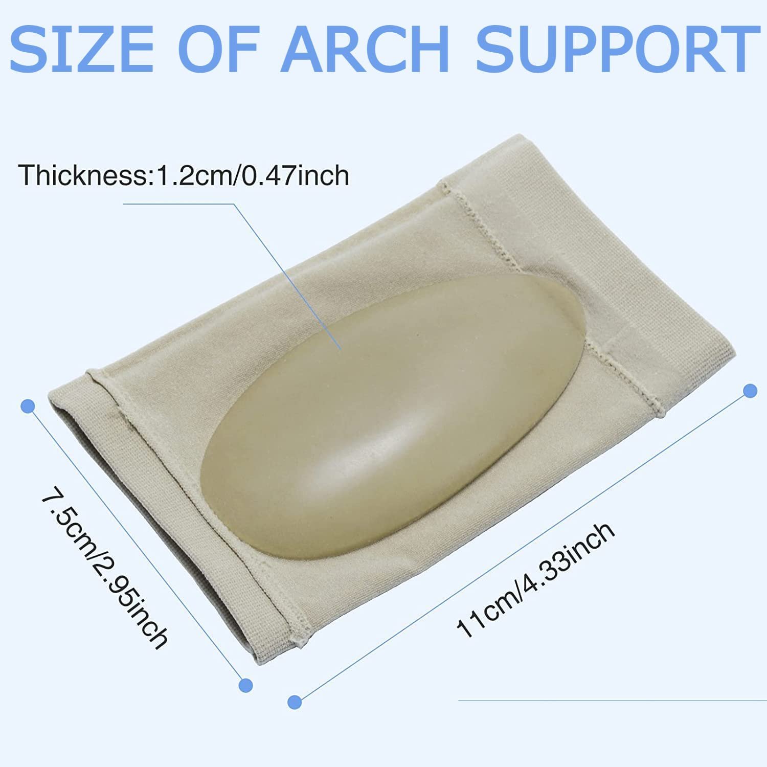 Arch Support Insoles - Beige, Comfortable Foot Support for Flat Feet, Plantar Fasciitis, and Foot Pain Relief