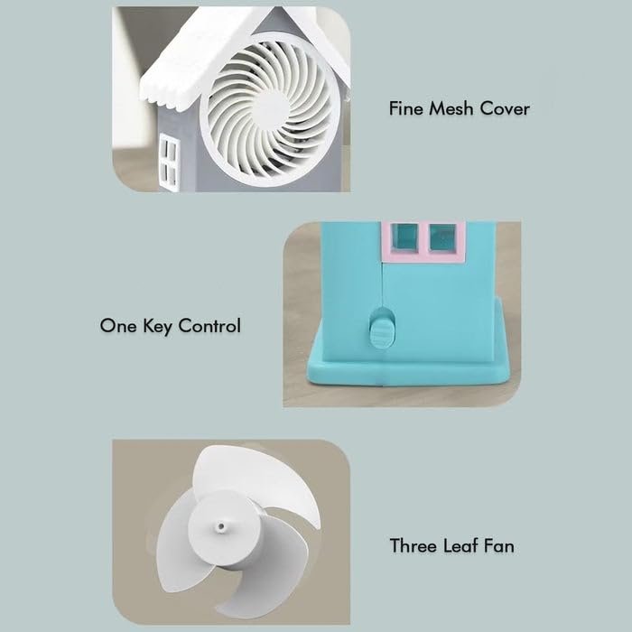 Mini House Fan, Rechargeable Portable Personal Desk Fan for Home, Office & Kids, Compact Design, Quiet & Efficient, USB Powered (Battery Not Included)