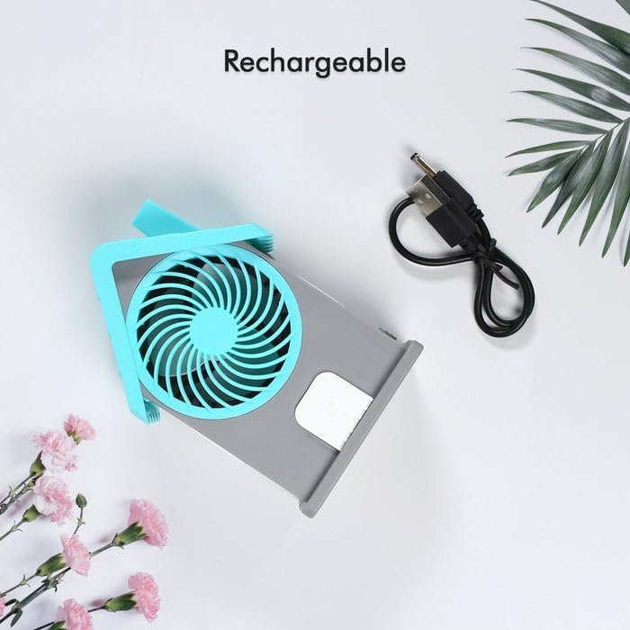 Mini House Fan, Rechargeable Portable Personal Desk Fan for Home, Office & Kids, Compact Design, Quiet & Efficient, USB Powered (Battery Not Included)