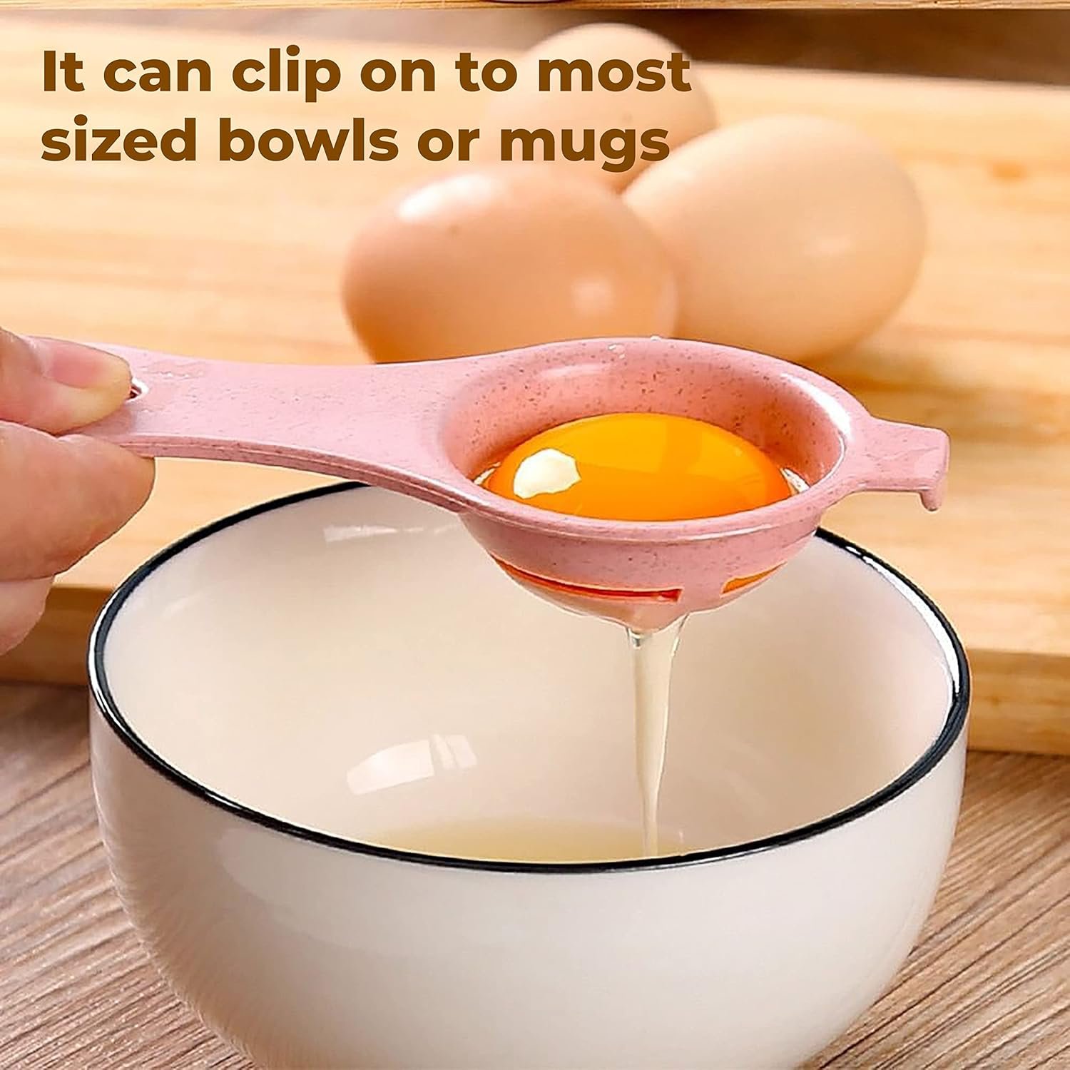 Egg Separator - Plastic Egg Yolk and White Separator, Easy-to-Use Kitchen Tool for Baking, Cooking, and More