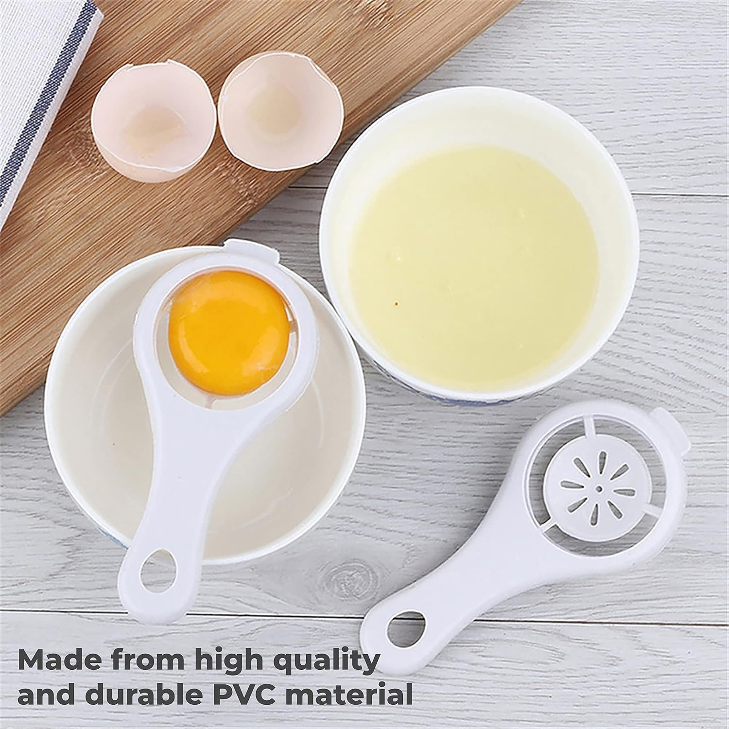 Egg Separator - Plastic Egg Yolk and White Separator, Easy-to-Use Kitchen Tool for Baking, Cooking, and More