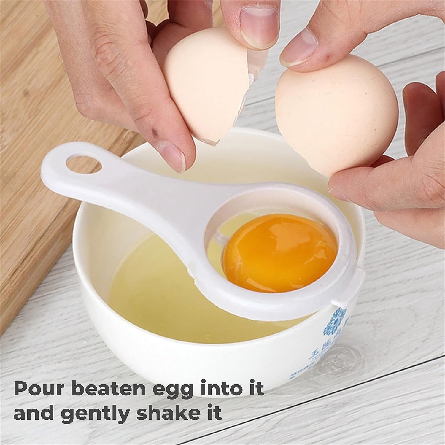 Egg Separator - Plastic Egg Yolk and White Separator, Easy-to-Use Kitchen Tool for Baking, Cooking, and More