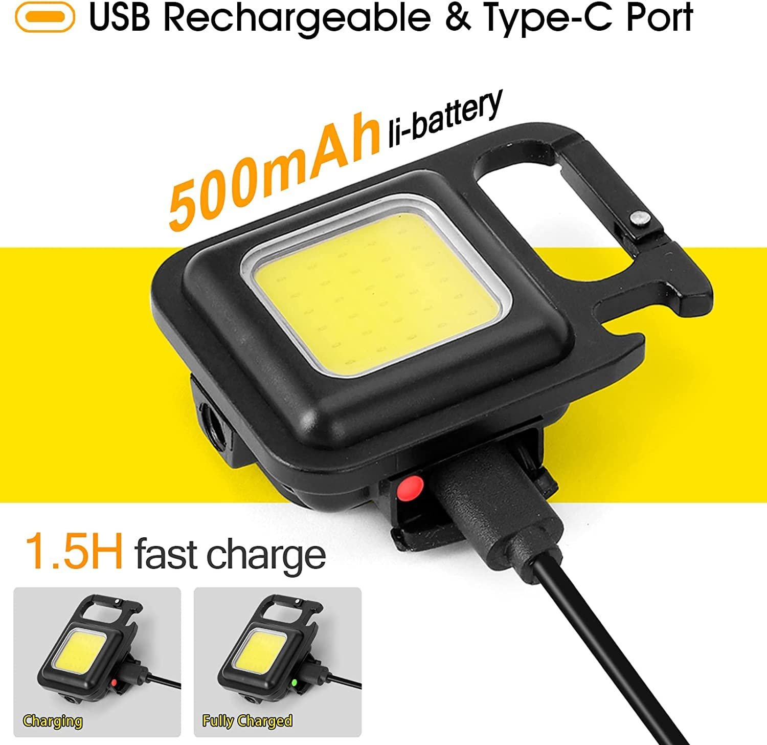 USB Rechargeable Mini Keychain Flashlight – Ultra-Compact Lighting