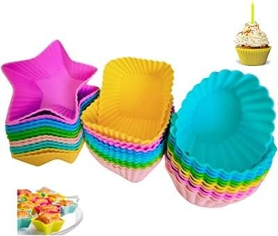 Silicone Cupcake Molds (Set of 6) | Non-Stick Muffin & Baking Cups