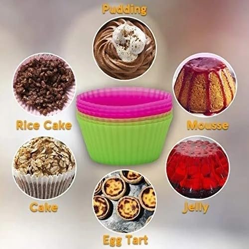 Silicone Cupcake Molds (Set of 6) | Non-Stick Muffin & Baking Cups