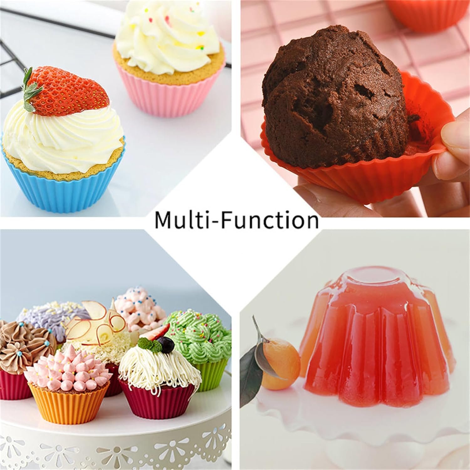 Silicone Cupcake Molds (Set of 6) | Non-Stick Muffin & Baking Cups