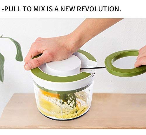 Green Chopper ? Manual Food Chopper for Vegetables, Onions, Garlic & More ? Hand-Pull Design, Compact, Easy to Clean, BPA-Free Kitchen Tool