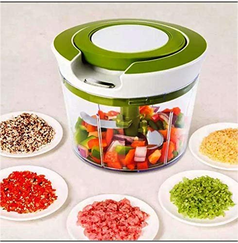 Green Chopper ? Manual Food Chopper for Vegetables, Onions, Garlic & More ? Hand-Pull Design, Compact, Easy to Clean, BPA-Free Kitchen Tool