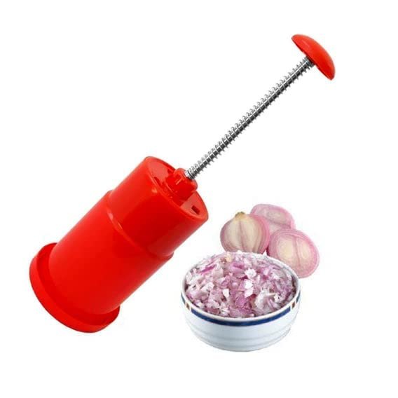 Hand Press Onion Chopper ? Manual Vegetable Cutter with Stainless Steel Blades ? Quick & Easy Food Prep Tool

