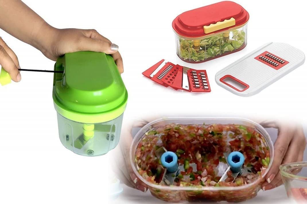 Twin Chopper ? Multi-Purpose Vegetable and Fruit Chopper for Quick and Efficient Food Preparation


