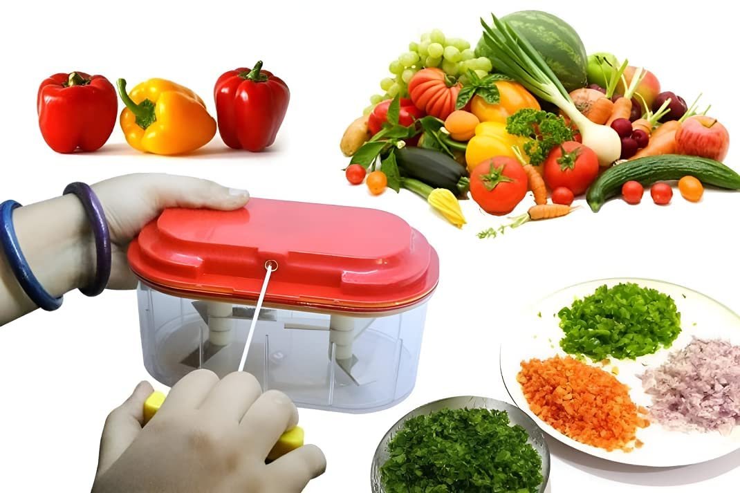 Twin Chopper ? Multi-Purpose Vegetable and Fruit Chopper for Quick and Efficient Food Preparation


