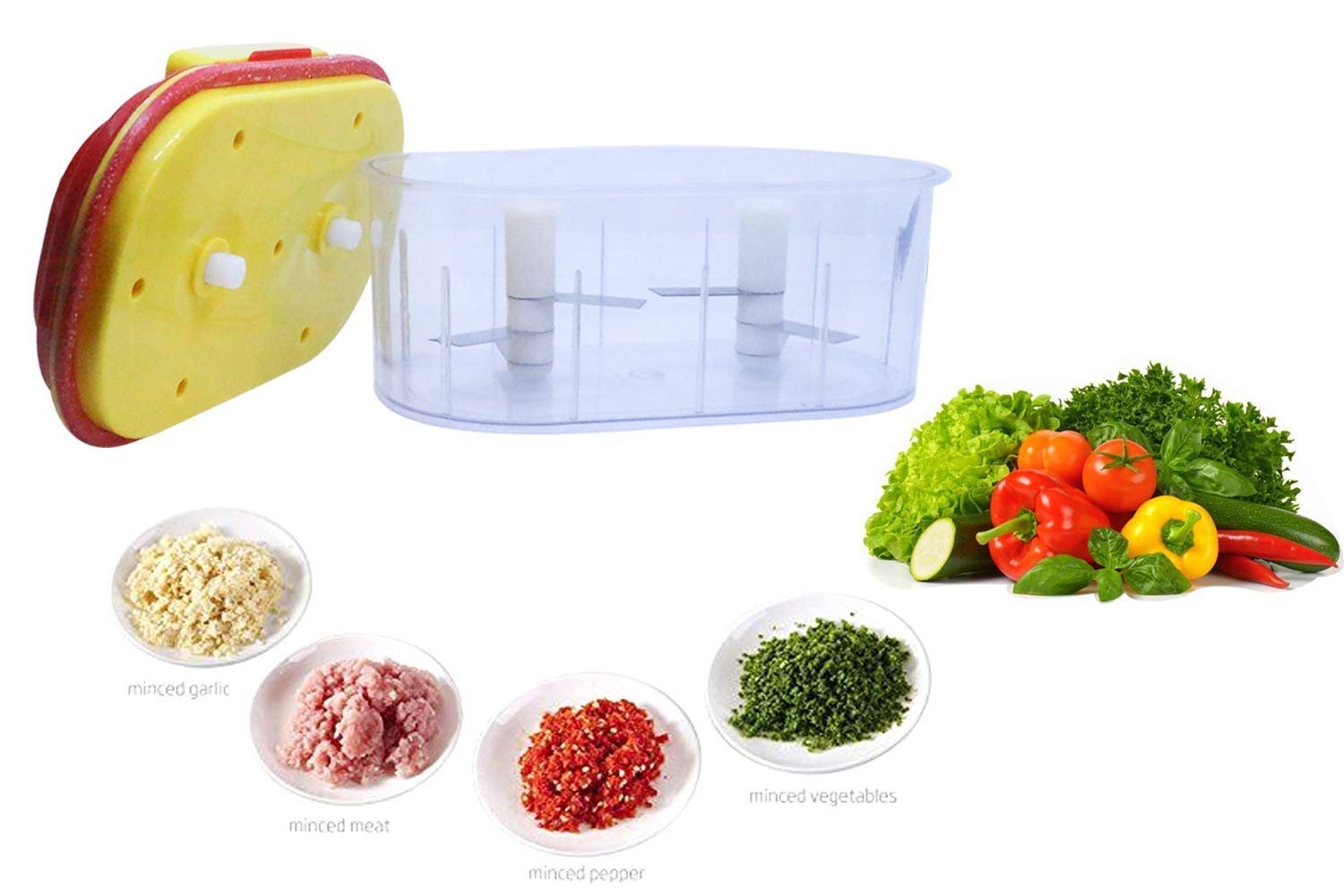 Twin Chopper ? Multi-Purpose Vegetable and Fruit Chopper for Quick and Efficient Food Preparation


