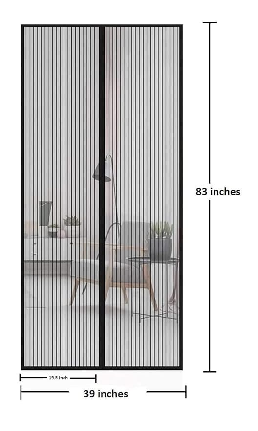 Magic Mesh | Magnetic Screen Door Mesh for Insects & Mosquito Protection | Easy Install Breathable Door Curtain for Home & Balcony