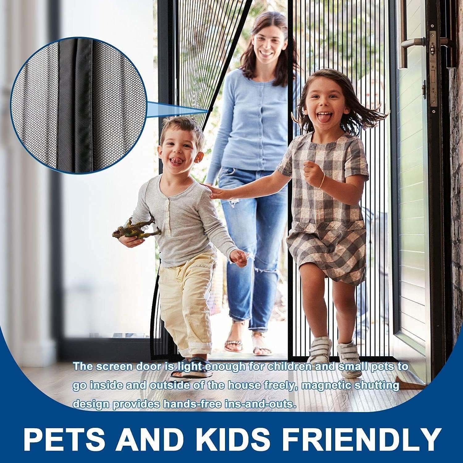 Magic Mesh | Magnetic Screen Door Mesh for Insects & Mosquito Protection | Easy Install Breathable Door Curtain for Home & Balcony