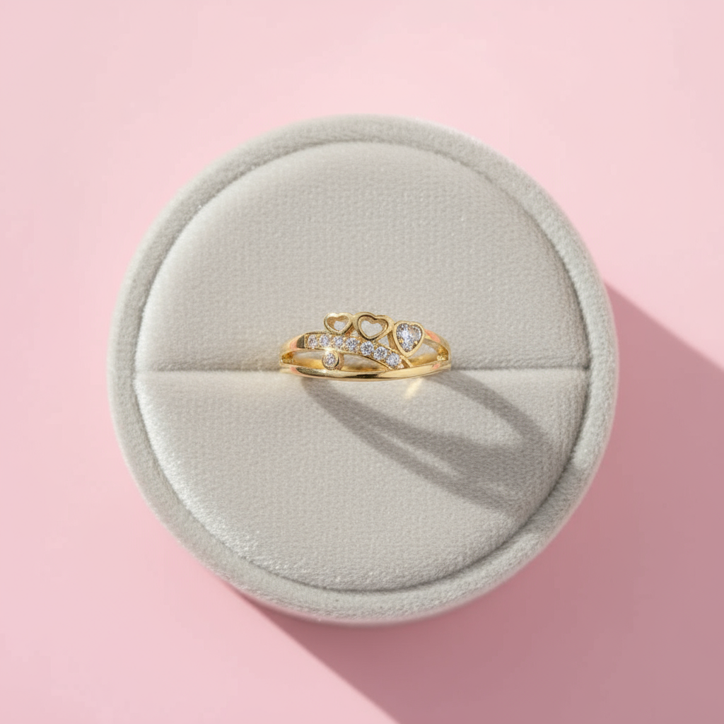 Exquisite AD Finger Ring for Women | Adjustable Alloy Ring with Sparkling Stones | Elegant Evening & Party Jewelry