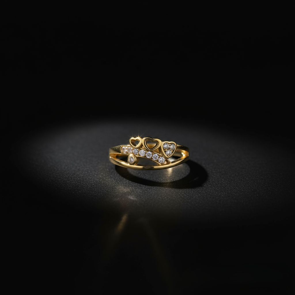 Exquisite AD Finger Ring for Women | Adjustable Alloy Ring with Sparkling Stones | Elegant Evening & Party Jewelry