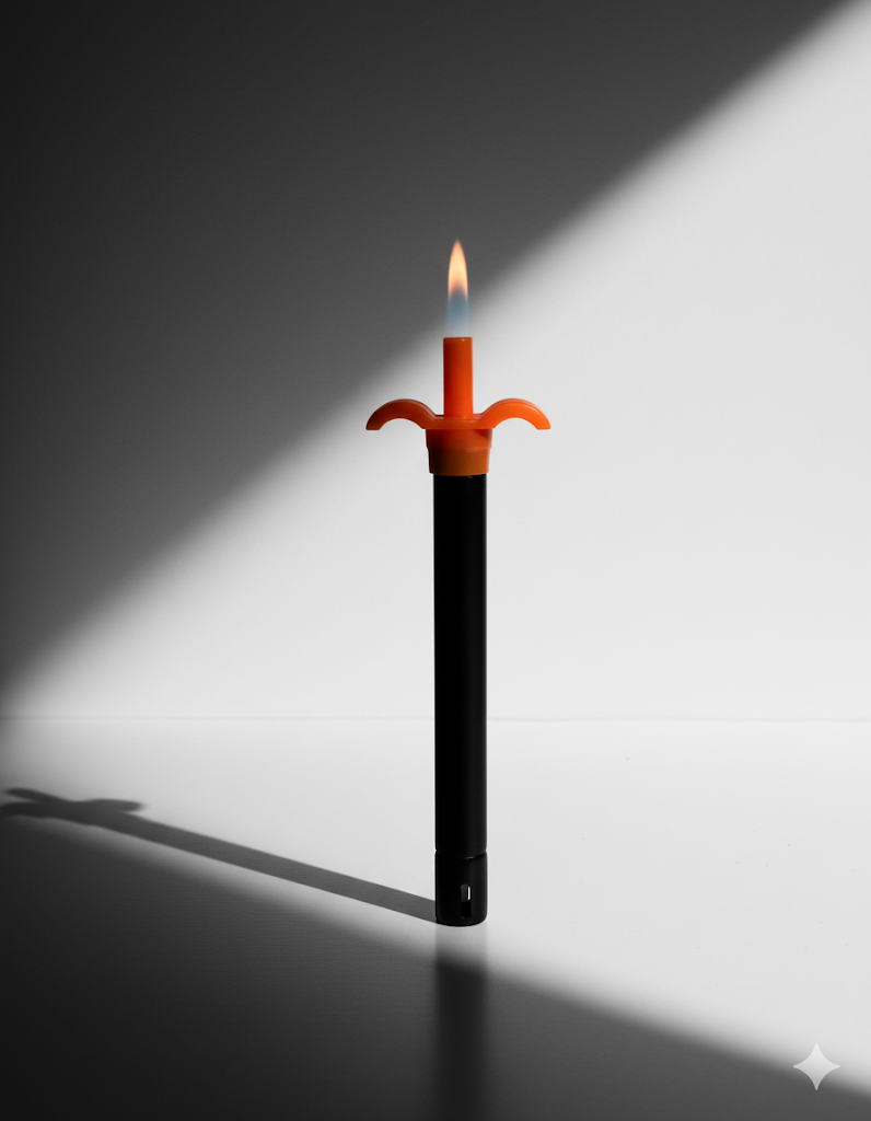 Black Refillable Lighter | Windproof & Durable | Portable Utility Lighter for Home & Outdoors