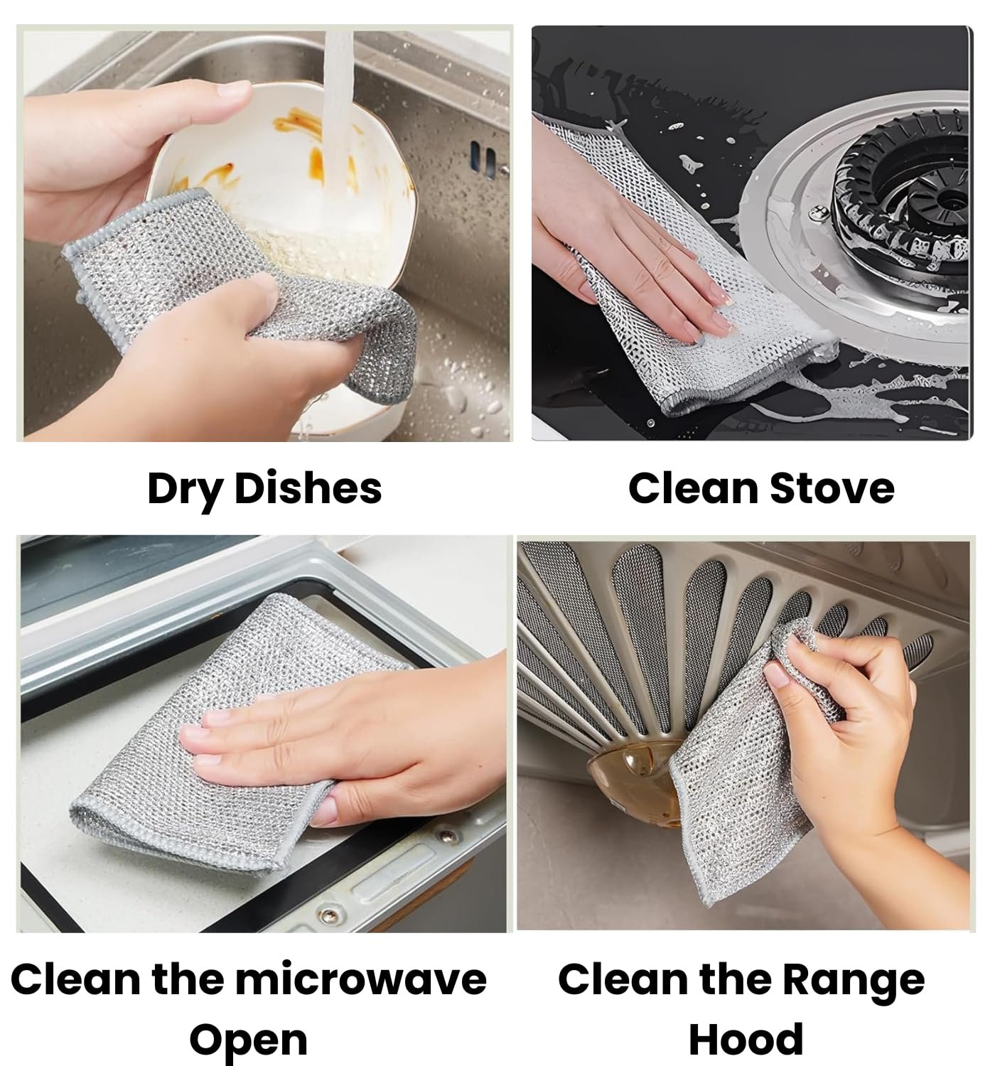 Steel Wire Dish Cloth 25-Pack – Heavy-Duty Scrubbing Cloths for Tough Cleaning, Rust-Resistant Metal Mesh Scrubbers for Pots, Pans, Dishes & Kitchen Use